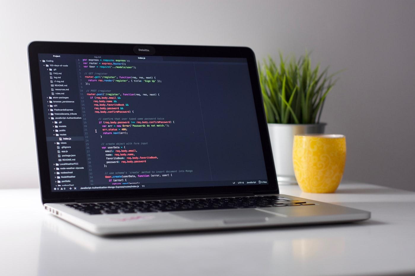 Laptop with product code open for custom technology builds